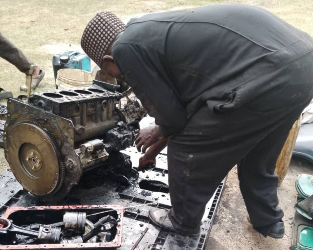 Forklift engine overhauling and rebuild process in Ogun and Lagos industrial workshop
