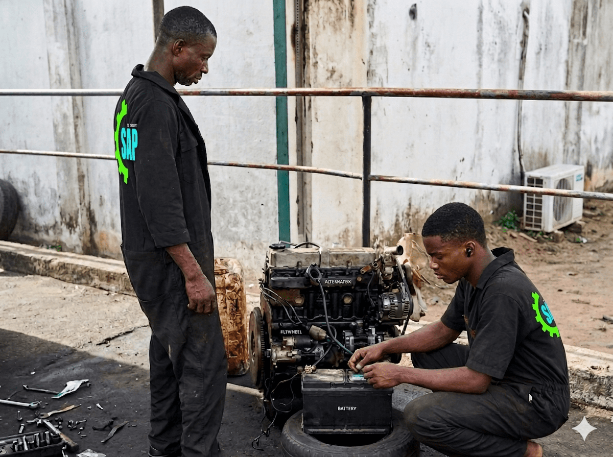Forklift Engine Testing after assembly sango ota factory